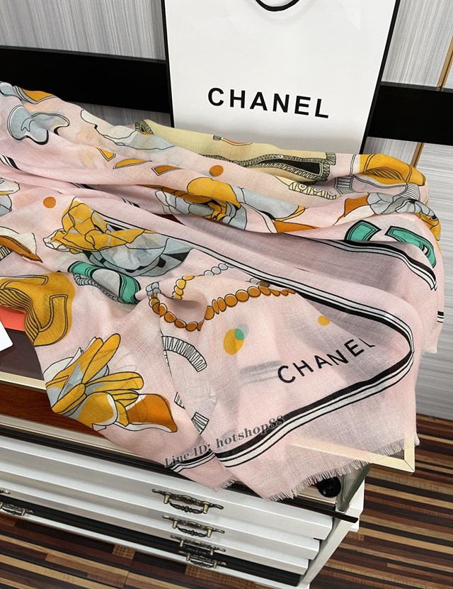 CHANEL專門店新款香奈兒雙c系列羊絨長巾高端女士圍巾披肩 mmyj1467